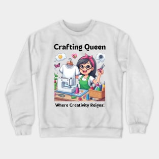 Crafting Queen:  Where Creativity Reigns Shirt Design Crewneck Sweatshirt